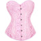 Women Plus Size Lace Up Back Floral Corset Bustier Top