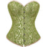 Women Plus Size Lace Up Back Floral Corset Bustier Top