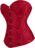 Women Plus Size Lace Up Back Floral Corset Bustier Top