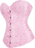 Women Plus Size Lace Up Back Floral Corset Bustier Top