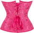 Women Plus Size Lace Up Back Floral Corset Bustier Top