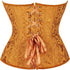 Women Plus Size Lace Up Back Floral Corset Bustier Top