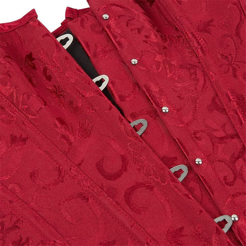 Women Plus Size Lace Up Back Floral Corset Bustier Top
