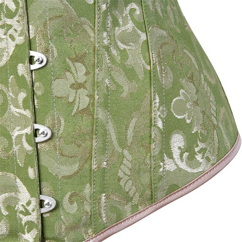 Women Plus Size Lace Up Back Floral Corset Bustier Top