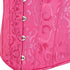 Women Plus Size Lace Up Back Floral Corset Bustier Top
