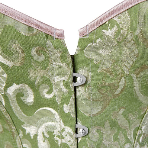 Women Plus Size Lace Up Back Floral Corset Bustier Top