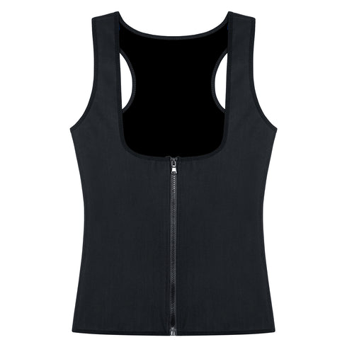 Women Sauna Sweat Waist Trainer Vest with Zipper