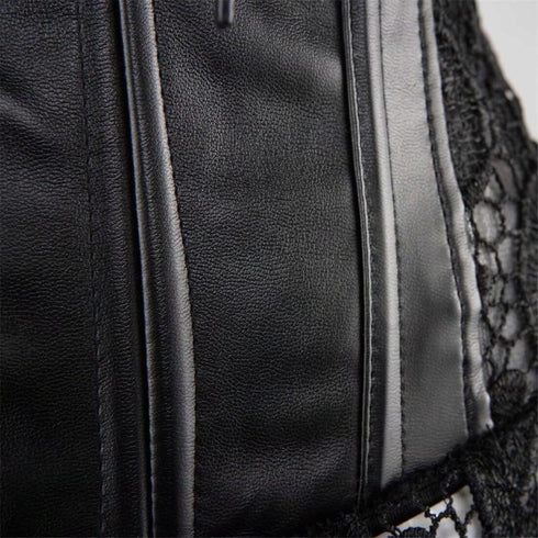 Women Steampunk Faux Leather Bustier Sexy Corset Dress
