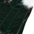 Women's Christmas Feather Velvet Santa Costume Bustier Corset Top Garter