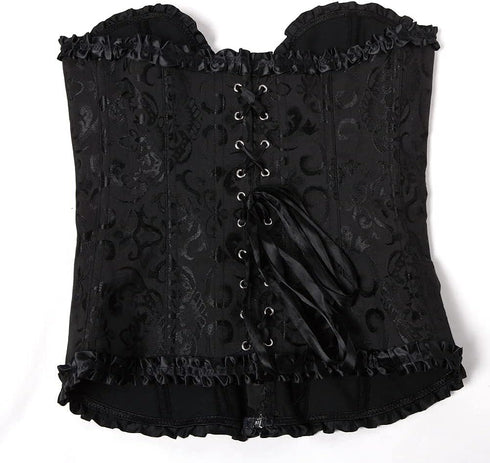 Women's Corset Bustier Top Sexy Lingerie Sets Black Red Overbust