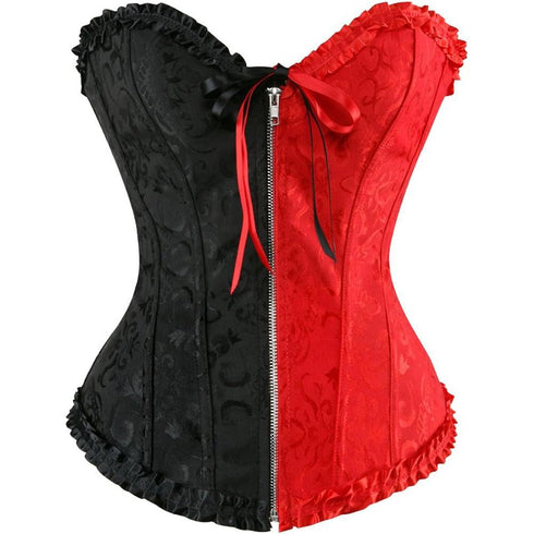 Women's Corset Bustier Top Sexy Lingerie Sets Black Red Overbust