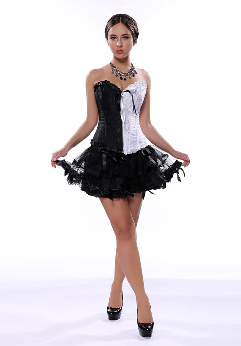 Women's Corset Bustier Top Sexy Lingerie Sets Black Red Overbust