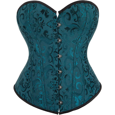 Women Plus Size Lace Up Back Floral Corset Bustier Top