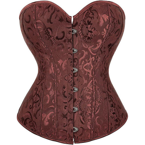 Women's Corset Top Bustier Waist Cincher Jacquard Costume Tops