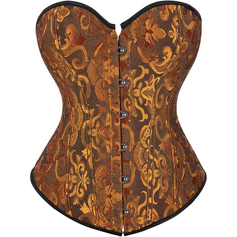 Women's Corset Top Bustier Waist Cincher Jacquard Costume Tops