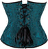 Women Plus Size Lace Up Back Floral Corset Bustier Top