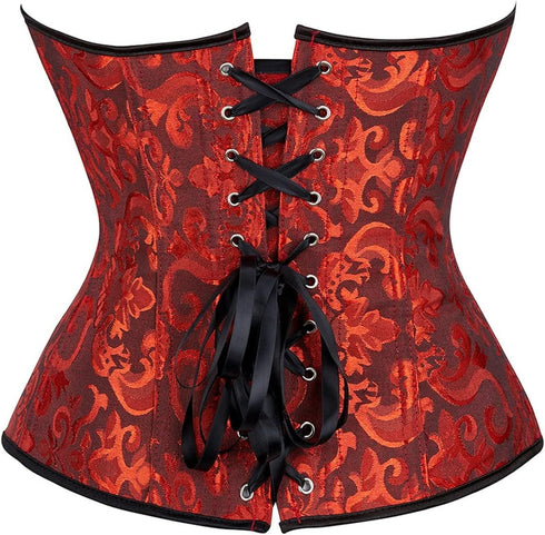 Women's Corset Top Bustier Waist Cincher Jacquard Costume Tops