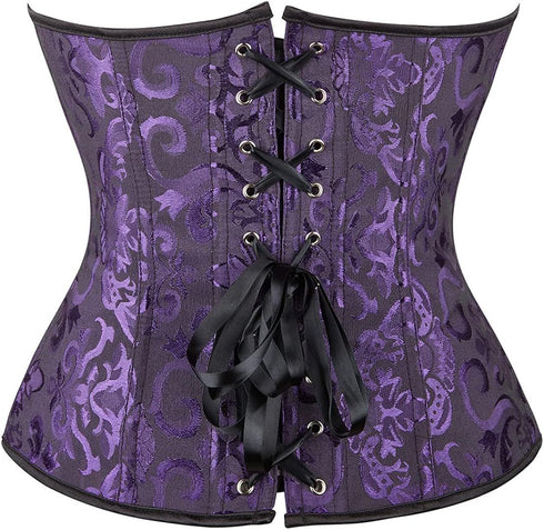 Women's Corset Top Bustier Waist Cincher Jacquard Costume Tops
