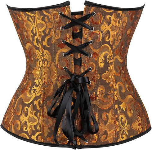 Women's Corset Top Bustier Waist Cincher Jacquard Costume Tops