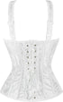 Women's Gothic Jacquard Shoulder Straps Tank Overbust Corset Bustiers