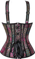 Women's Gothic Jacquard Shoulder Straps Tank Overbust Corset Bustiers