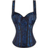 Women's Gothic Jacquard Shoulder Straps Tank Overbust Corset Bustiers
