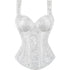 Women's Gothic Jacquard Shoulder Straps Tank Overbust Corset Bustiers
