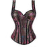 Women's Gothic Jacquard Shoulder Straps Tank Overbust Corset Bustiers