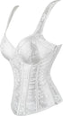 Women's Gothic Jacquard Shoulder Straps Tank Overbust Corset Bustiers
