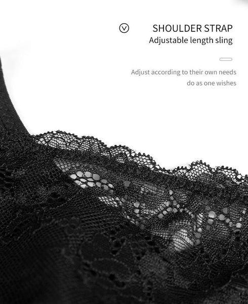 Women's Plus Size Lace Bra Super Soft Wireless Lightly Lined Comfort Bra