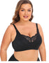 Women's Plus Size Lace Bra Super Soft Wireless Lightly Lined Comfort Bra