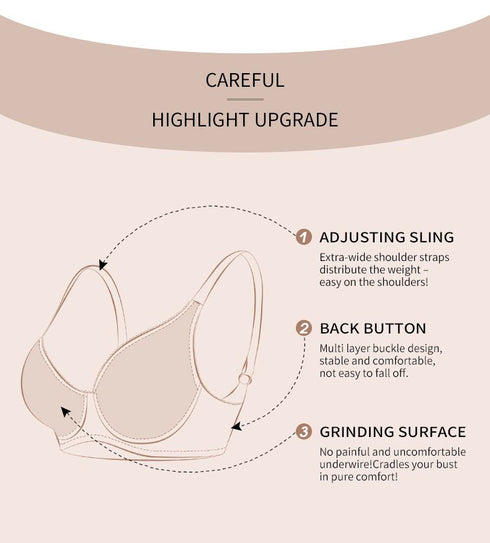 Women's See Through Sexy Plus Size Bra Steel Ring Support Thin Comfort Bra