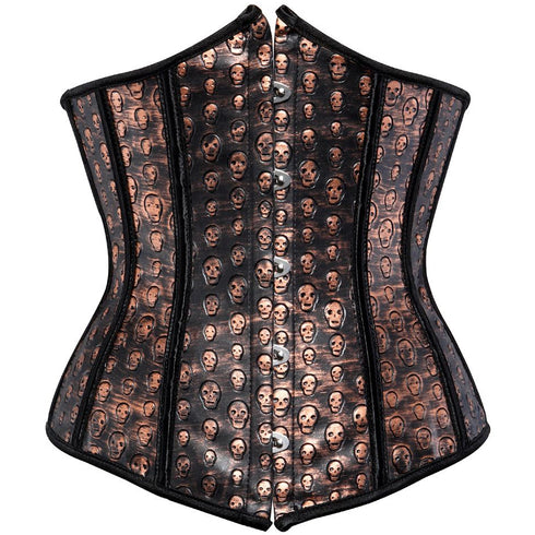 Women's Skull Corsets Underbust Gothic Retro Corset Top Lace Up Bustier