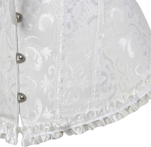 Womens Fashion Satin Classic Sweetheart Brocade Overbust Corset