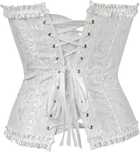 Womens Fashion Satin Classic Sweetheart Brocade Overbust Corset