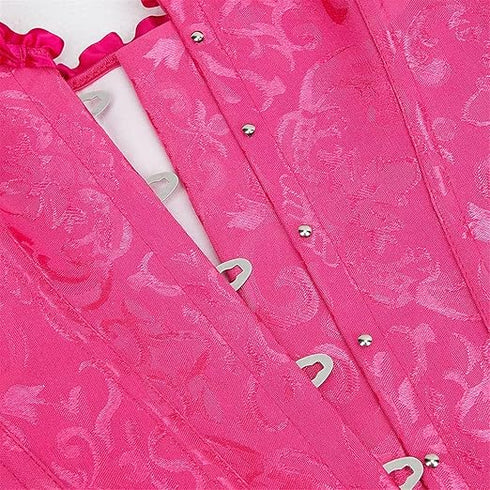 Womens Fashion Satin Classic Sweetheart Brocade Overbust Corset