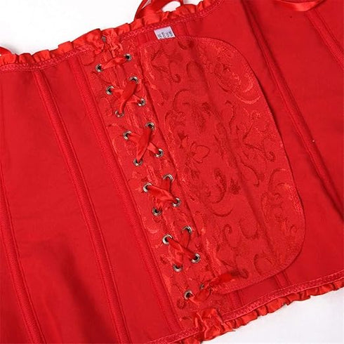 Womens Fashion Satin Classic Sweetheart Brocade Overbust Corset