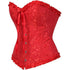 Womens Fashion Satin Classic Sweetheart Brocade Overbust Corset