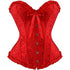 Womens Fashion Satin Classic Sweetheart Brocade Overbust Corset