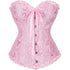 Womens Fashion Satin Classic Sweetheart Brocade Overbust Corset
