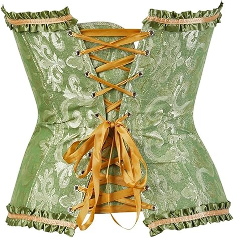 Womens Fashion Satin Classic Sweetheart Brocade Overbust Corset