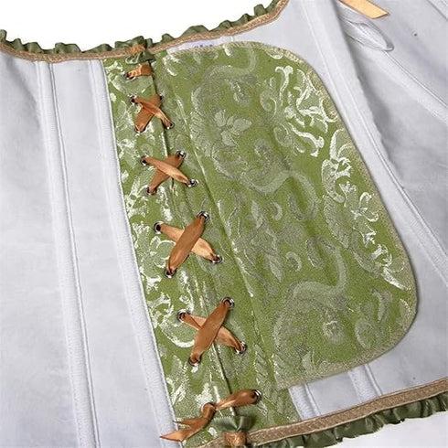 Womens Fashion Satin Classic Sweetheart Brocade Overbust Corset
