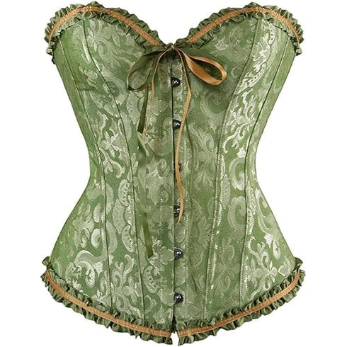 Womens Fashion Satin Classic Sweetheart Brocade Overbust Corset