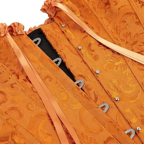 Womens Fashion Satin Classic Sweetheart Brocade Overbust Corset