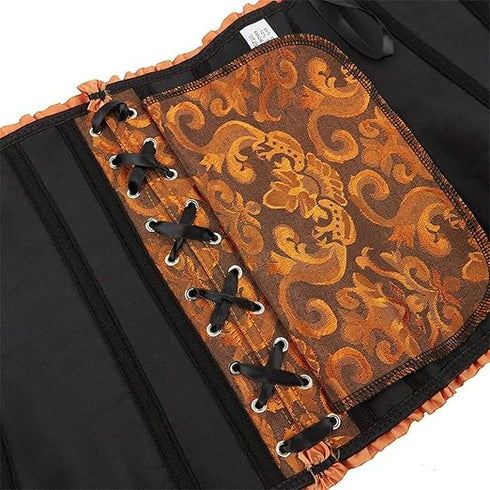 Womens Fashion Satin Classic Sweetheart Brocade Overbust Corset