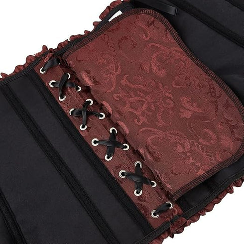 Womens Fashion Satin Classic Sweetheart Brocade Overbust Corset