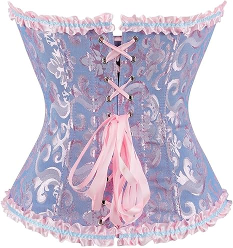 Womens Fashion Satin Classic Sweetheart Brocade Overbust Corset