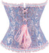 Womens Fashion Satin Classic Sweetheart Brocade Overbust Corset