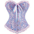 Womens Fashion Satin Classic Sweetheart Brocade Overbust Corset