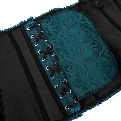 Womens Fashion Satin Classic Sweetheart Brocade Overbust Corset